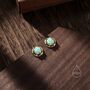 Aqua Green Opal Thorn Claw Stud Earrings, thumbnail 5 of 11