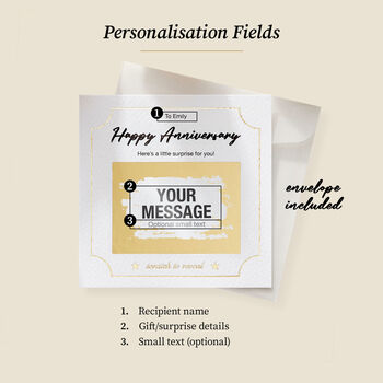 Personalised Scratch Off Anniversary Surprise Card, 7 of 7