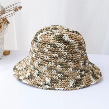 Monaco Grapefruit Ombré Crochet Multi Straw Beach Hat, 5 of 7