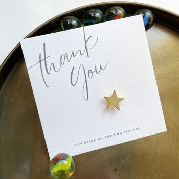 Gold Star Teacher Thank You Gift Pin – End Of Term Teacher Gift Idea, Small Teacher Appreciation Reward Present, 2 of 11
