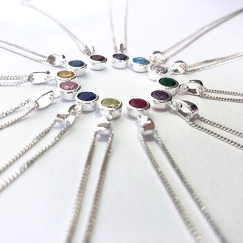 Sterling Silver Birthstone Necklace, 3 of 6