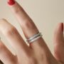 Evoke Sterling Silver Crystal Enamel Stacker Ring, thumbnail 1 of 5