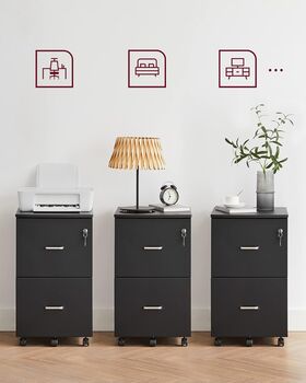 Locking File Cabinet Rolling Printer Stand, 3 of 8