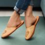 Ladies Leather Boho Closed Toe Slippers, thumbnail 2 of 12
