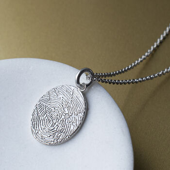 Personalised Fingerprint Oval Necklace, 3 of 6