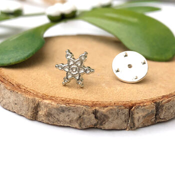 Sterling Silver Snowflake Christmas Pin Brooch, 10 of 10