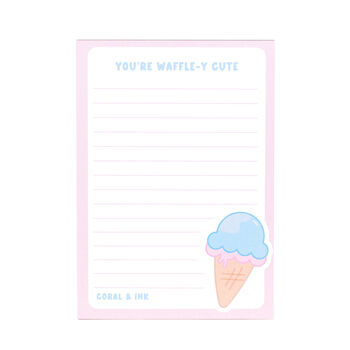 Cute Ice Cream Pink A6 Lined Memo Notepad, 3 of 3