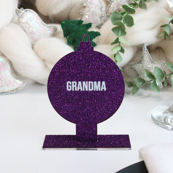 Personalised Purple Bauble Christmas Place Setting, 3 of 7