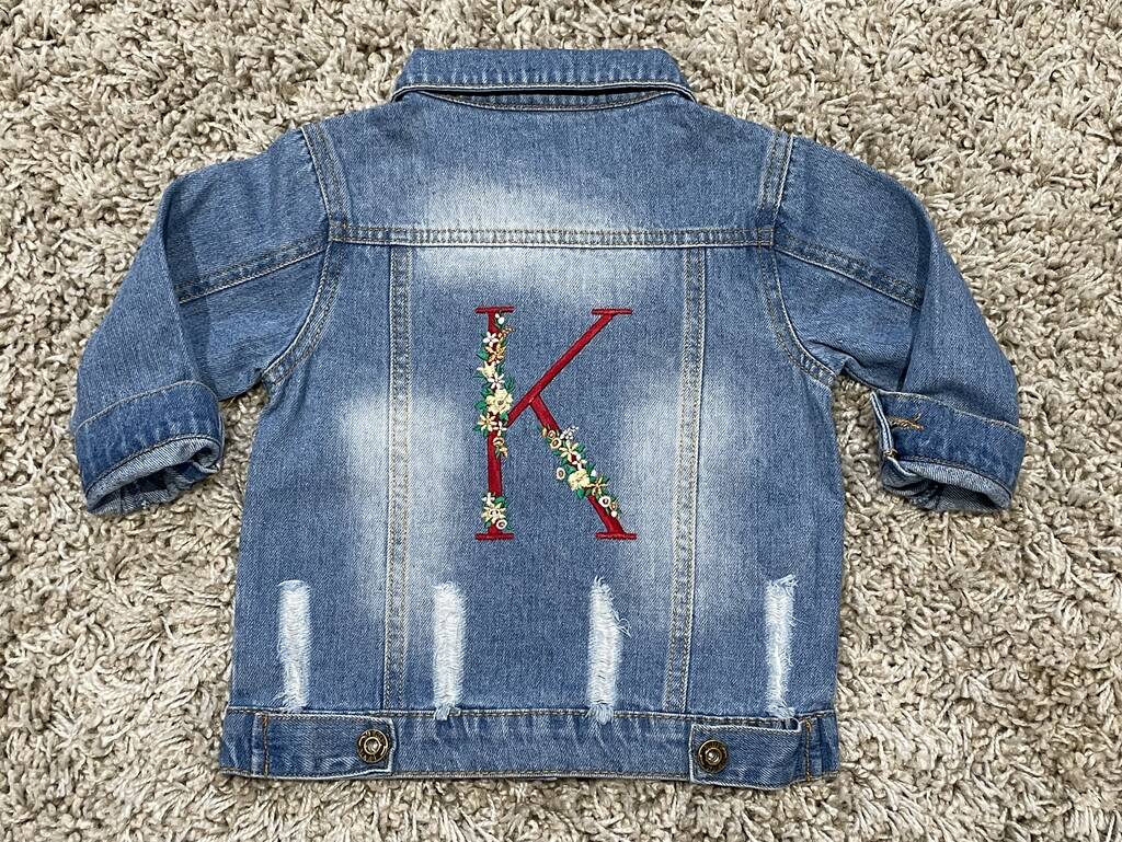 Embroidered Initial Baby/Toddler Denim Jacket, 1 of 7