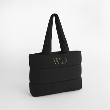 Personalized Quilted Tote Bag, Custom Monogram, 3 of 4