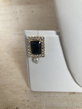 Black 18 K Gold Plated Pearl Indian Choker Set, 8 of 10