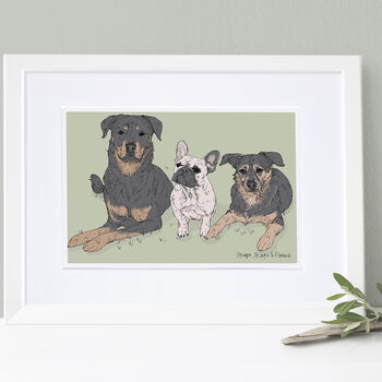 Personalised Hand Drawn Pet Dog Portrait, 9 of 11