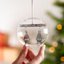 Personalised Mr And Mrs Penguin Glass Dome Bauble, thumbnail 4 of 5