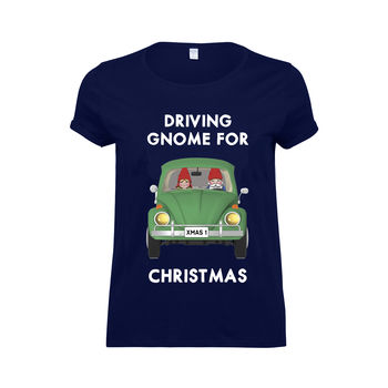 'Driving Gnome' Funny Christmas T Shirt, 5 of 5