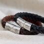 Personalised Men's Thick Woven Leather Bracelet, thumbnail 2 of 12