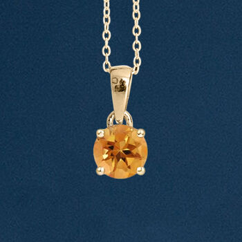 9ct Yellow Gold November Citrine Birthstone Necklace, 2 of 11