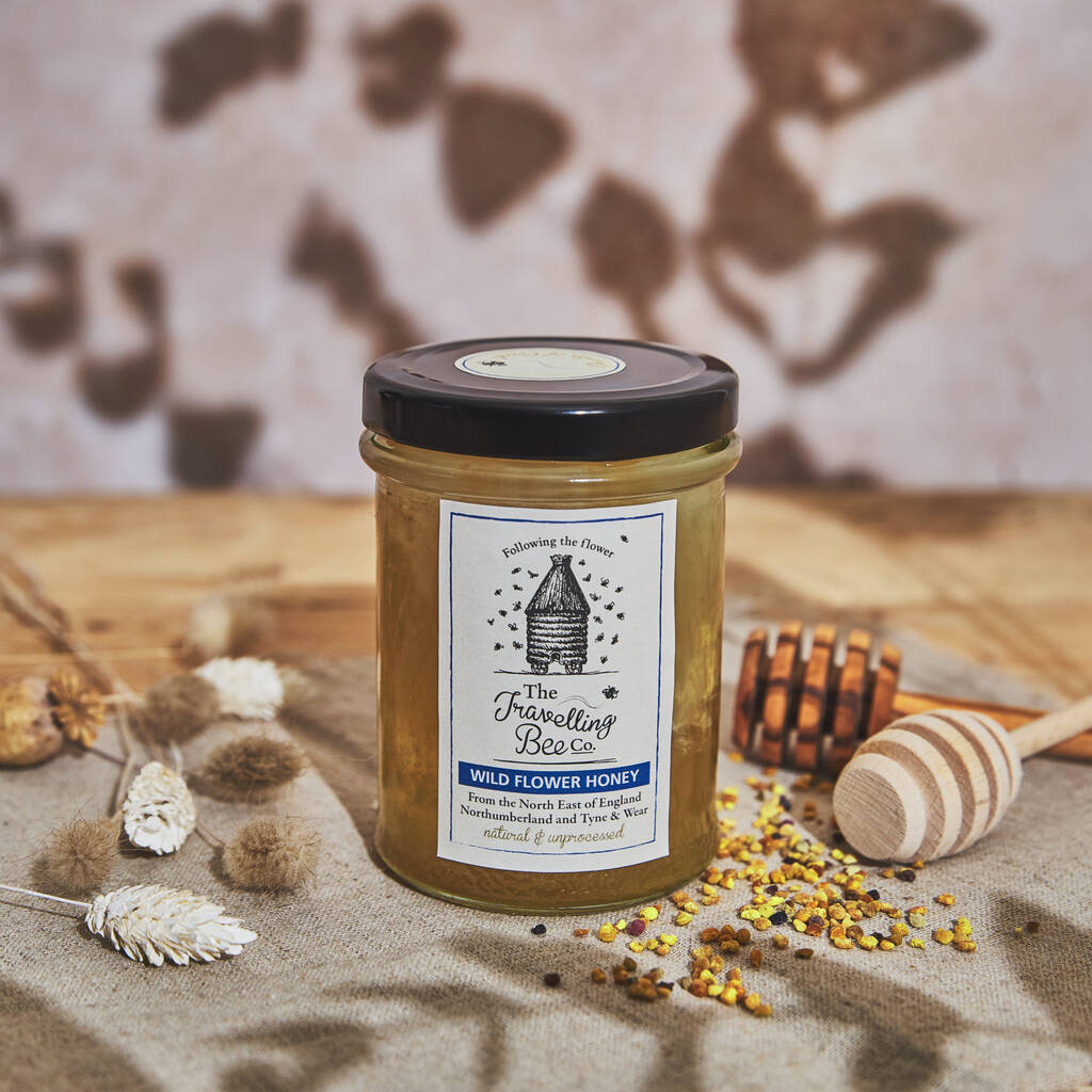 Wild Flower Honey With Honeycomb, Two Jars, 1 of 5