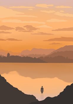 'Sunrise Solice Lake Swimmer' A4 Print, 2 of 5