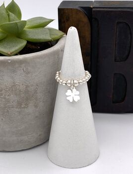 Edie's Silver Ring With Silver Charm, 5 of 12