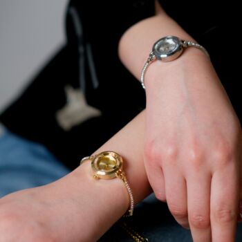 Stainless Steel Bangle Adjustable Bracelet Wrist Watch, 6 of 9