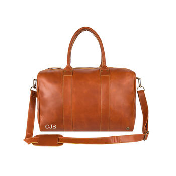 Personalised Buffalo Leather Cortes Compact Holdall, 3 of 9