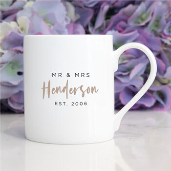 Wedding Anniversary China Mug Set, 2 of 6