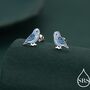 Sterling Silver Blue Enamel Budgie Stud Earring, thumbnail 1 of 12