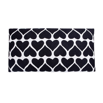 Black Heart Love Embroidered Upholstered Bench, 3 of 3