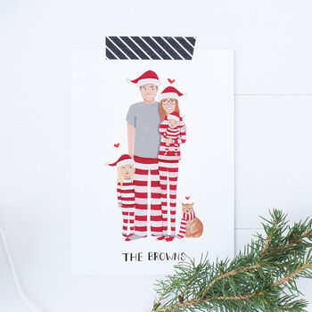 Personalised Festive Family Portrait Christmas Cards, 3 of 4