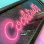 ‘Cocktails’ Reverse Glass Faux Neon Wall Art, thumbnail 2 of 9