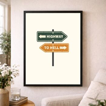 Highway To Hell Music Road Sign Print, 2 of 7