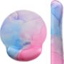 Blue Pink Keyboard And Mouse Wrist Rest Pad Set, thumbnail 2 of 6
