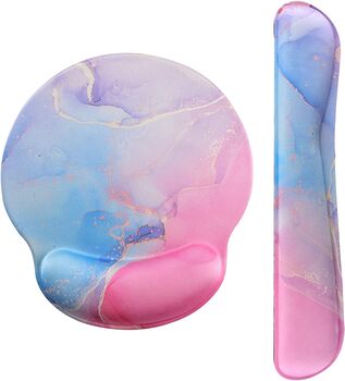 Blue Pink Keyboard And Mouse Wrist Rest Pad Set, 2 of 6