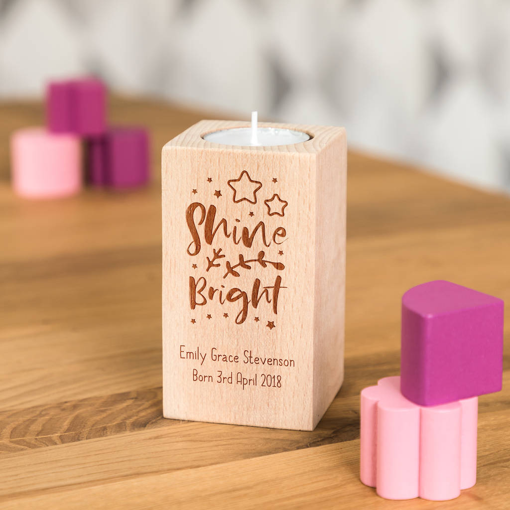 Personalised Shine Bright Candle Holder Gift By Mirrorin