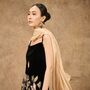 100% Mulberry Silk Scarf Champagne Gold In Gift Box, thumbnail 5 of 7