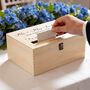 Personalised Wildflower Wedding Card Wooden Post Box, thumbnail 2 of 5