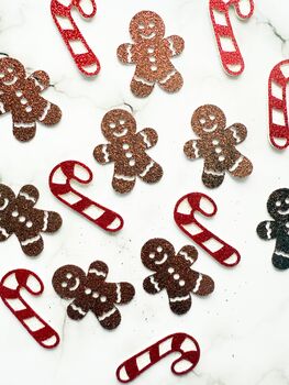 20 X Candy Cane And Gingerbread Christmas Confetti, Table Scatter, Decorations, Festive Decor, 6 of 6
