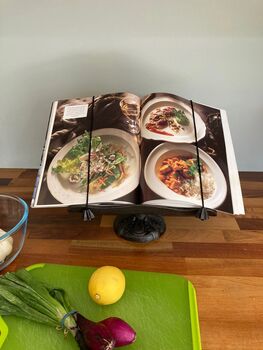 Brown Cast Iron Cook Book Holder Kitchen Recipe Stand, 2 of 6