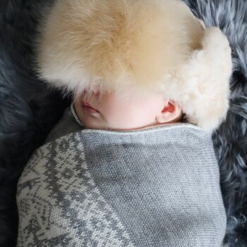 Alpaca Fair Isle Baby Blanket, 5 of 7