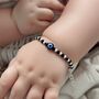 Baby Evil Eye Nazaria Black And Silver Bracelet/Anklet, thumbnail 1 of 3
