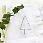 Embroidered Nordic Tree Linen Napkins, thumbnail 1 of 5