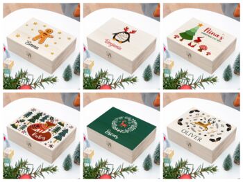 Personalised Wooden Christmas Eve Box, 2 of 9