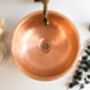 Engraved Matte Copper Vessel Sink With Drain Cap, 400 Mm Diameter, thumbnail 5 of 8
