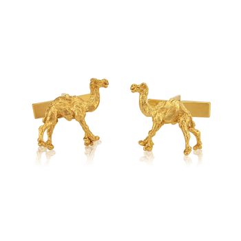 Camel Cufflinks In 18 Ct Gold Vermeil, 2 of 2