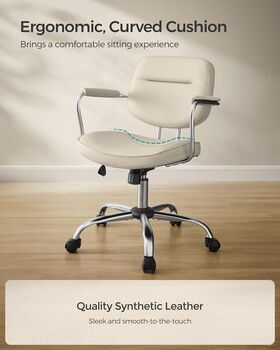 Desk Chair Ergonomic Synthetic Leather Office Chair, 5 of 12