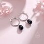 Natural Freshwater Pearl Huggie Hoop Earrings In Sterling Silver, thumbnail 3 of 11