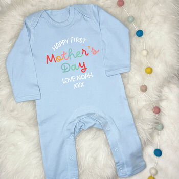Personalised Happy First Mother's Day Bright Babygrow, 8 of 9