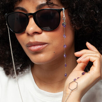 Nicla – Amethyst And Silver Dainty Acrylic Glasses Chain, 2 of 6