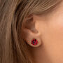 Ruby Red Swarovski Crystal Stud Earrings, thumbnail 1 of 6