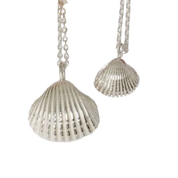 Sterling Silver Clam Shell Necklace, 2 of 10